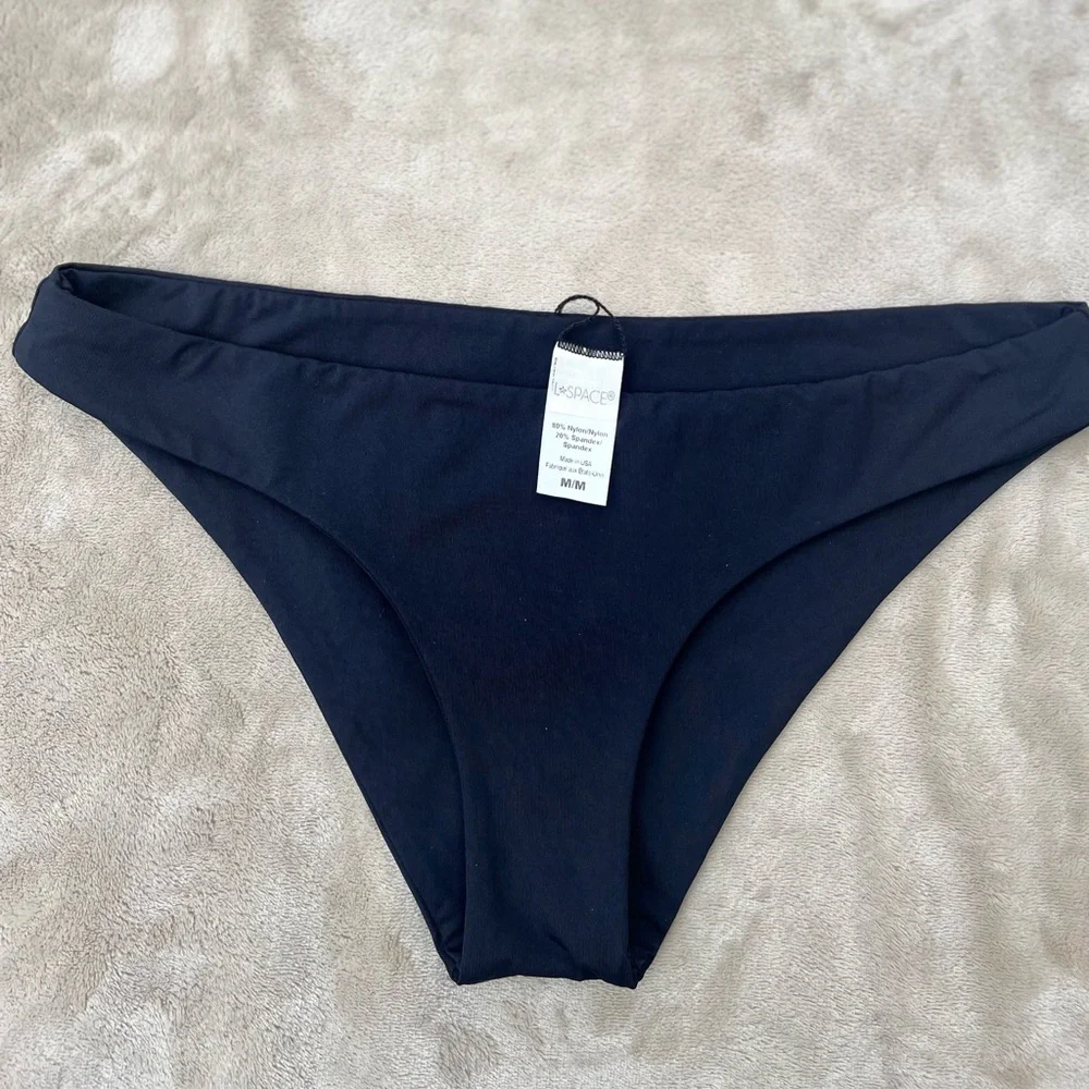 L*Space black bikini swim bottom, size M